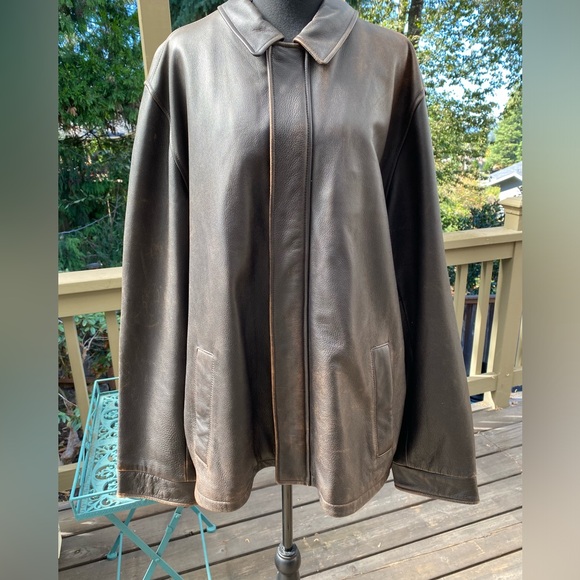 Eddie Bauer leather bomber jacket. SizeXL tall - Picture 2 of 14